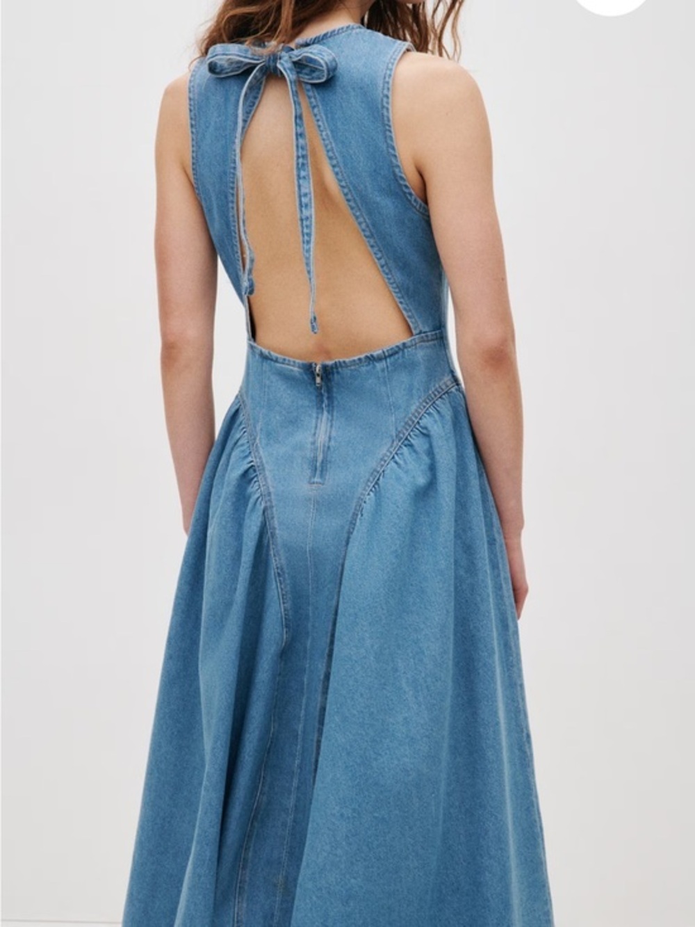 Backless denim dress